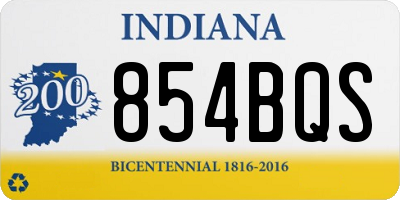IN license plate 854BQS