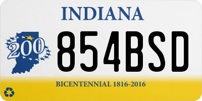 IN license plate 854BSD
