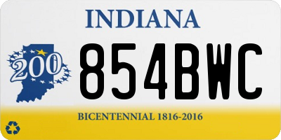 IN license plate 854BWC