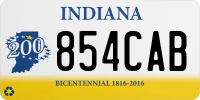 IN license plate 854CAB