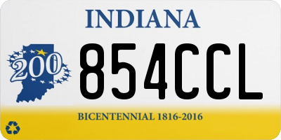 IN license plate 854CCL