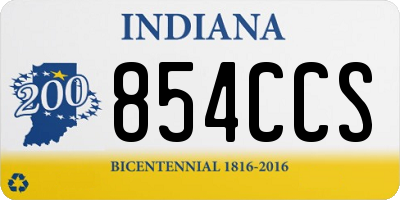 IN license plate 854CCS