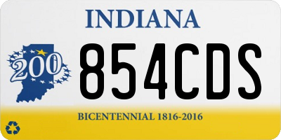 IN license plate 854CDS