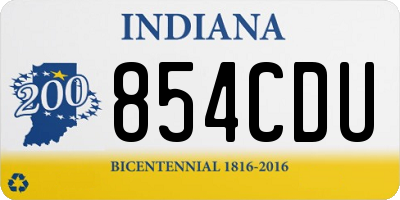IN license plate 854CDU