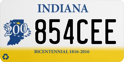 IN license plate 854CEE