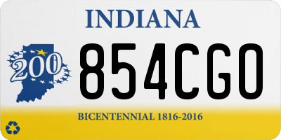 IN license plate 854CGO