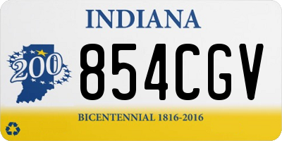 IN license plate 854CGV
