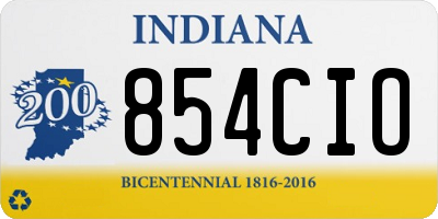 IN license plate 854CIO
