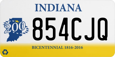 IN license plate 854CJQ