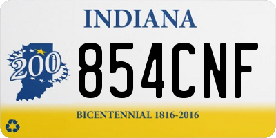 IN license plate 854CNF