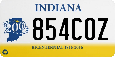 IN license plate 854COZ