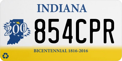 IN license plate 854CPR