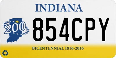 IN license plate 854CPY