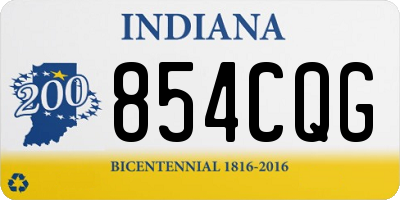IN license plate 854CQG