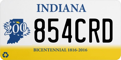 IN license plate 854CRD
