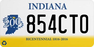 IN license plate 854CTO