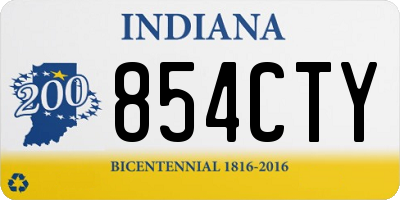 IN license plate 854CTY