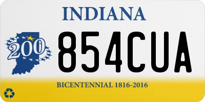 IN license plate 854CUA