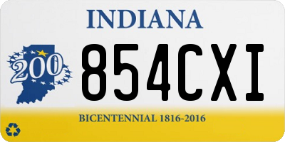IN license plate 854CXI