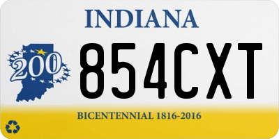 IN license plate 854CXT