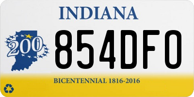 IN license plate 854DFO