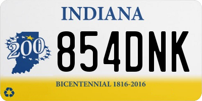 IN license plate 854DNK