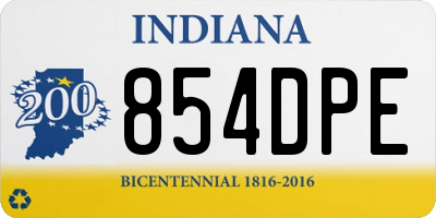 IN license plate 854DPE