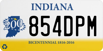 IN license plate 854DPM