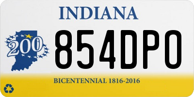 IN license plate 854DPO