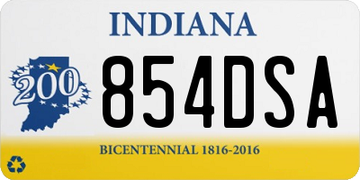 IN license plate 854DSA