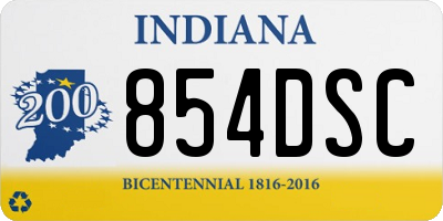 IN license plate 854DSC