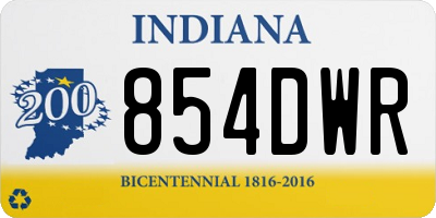 IN license plate 854DWR