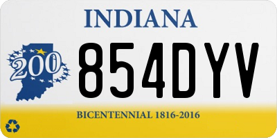 IN license plate 854DYV
