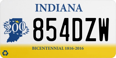 IN license plate 854DZW