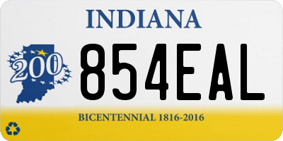 IN license plate 854EAL