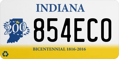 IN license plate 854ECO