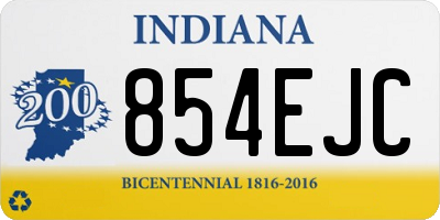IN license plate 854EJC