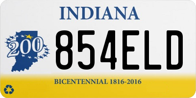 IN license plate 854ELD