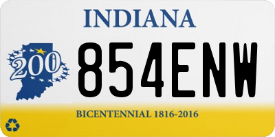 IN license plate 854ENW