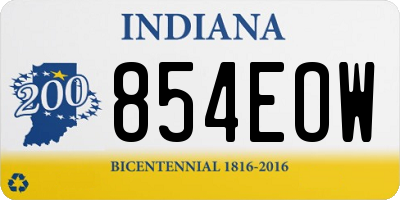 IN license plate 854EOW