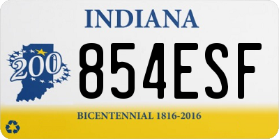 IN license plate 854ESF