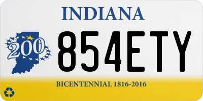 IN license plate 854ETY