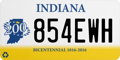 IN license plate 854EWH