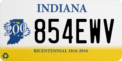 IN license plate 854EWV