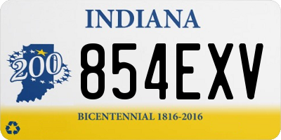 IN license plate 854EXV