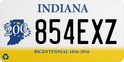 IN license plate 854EXZ