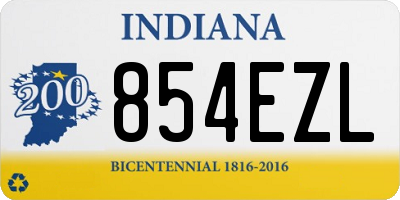 IN license plate 854EZL