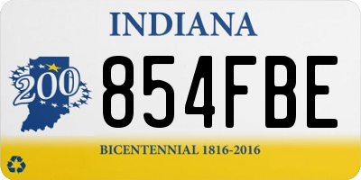 IN license plate 854FBE