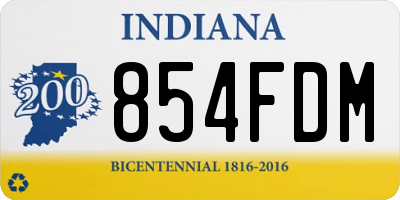 IN license plate 854FDM