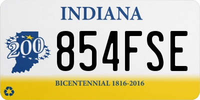 IN license plate 854FSE